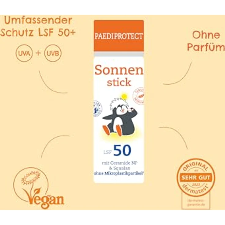 PaediProtect PAEDIPROTECT Sun Stick LSF 50, 20g, vegan, ohne Parfüm, mit Sheabutter und Vitamin E – Bild 3