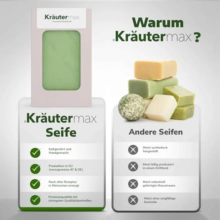Kräutermax Avocado Seife | Kaltgerührt und handgemacht mit Avocadoöl 100 g – Bild 3