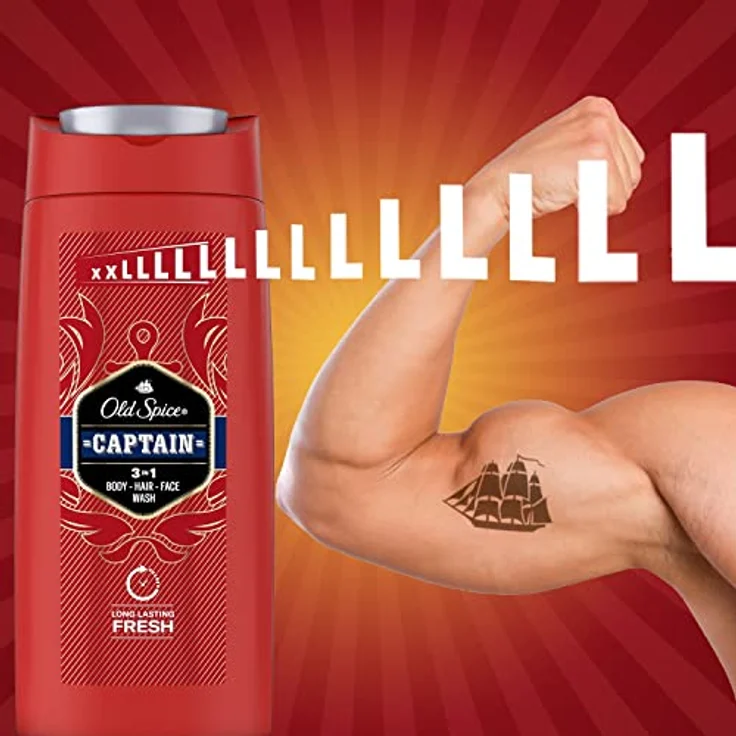 Old Spice Captain Duschgel & Shampoo Für Männer 675 ml, 3-in-1, Lang Anhaltend Frisch – Bild 4