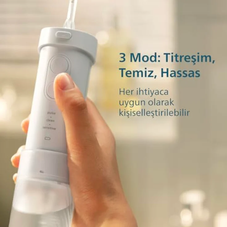 Philips Sonicare HX3333/24 Munddusche, 3 Reinigungsmodi, 200ml Wassertank, USB-Ladung, 360° Düse, Vibrationstechnologie – Bild 4