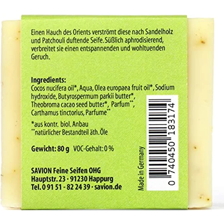 Savion Oriental Körperseife, mit Pflanzenöl, Vegan, Palmölfrei, 80g – Bild 5