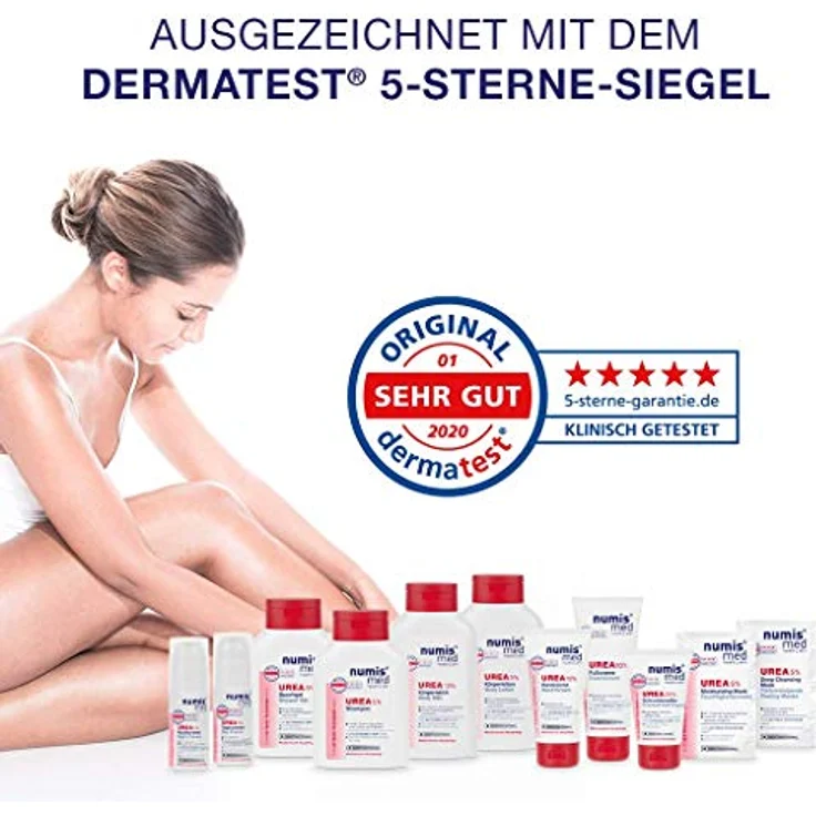 numis med Handcreme mit 10% Urea - Hautberuhigende Hand Creme für sehr trockene & strapazierte Hände - vegane Hautpflege ohne Silikone, Parabene & Mineralöl (1x 75 ml) – Bild 5