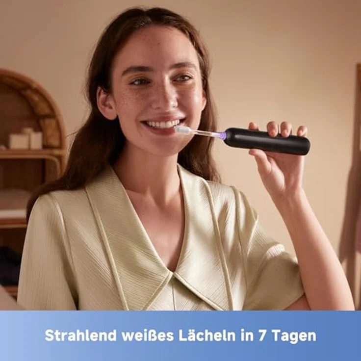 Mova Fresh SweepDrive™ elektrische Zahnbürste, wiederaufladbar mit Typ-C-Ladung, intuitivem Drucksensor und 3-in-1-Ersatzbürstenkopf, Schwarz – Bild 3