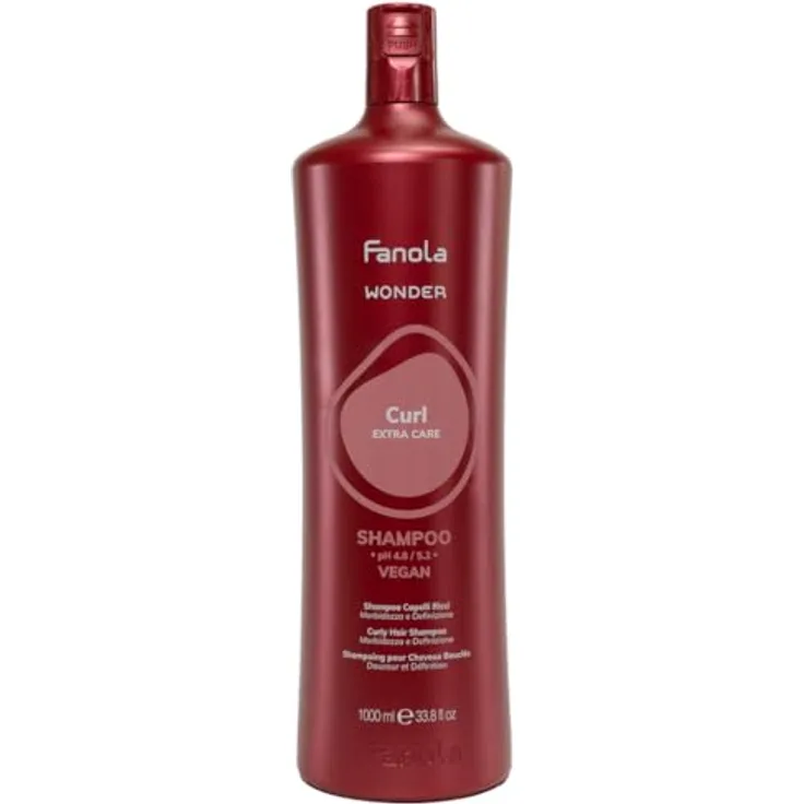 Fanola Wonder Curl Shampoo für lockiges und gewelltes Haar, 1000 ml - Sls/Sles Free, Außergewöhnliche Definition und Weichheit - FANOLA