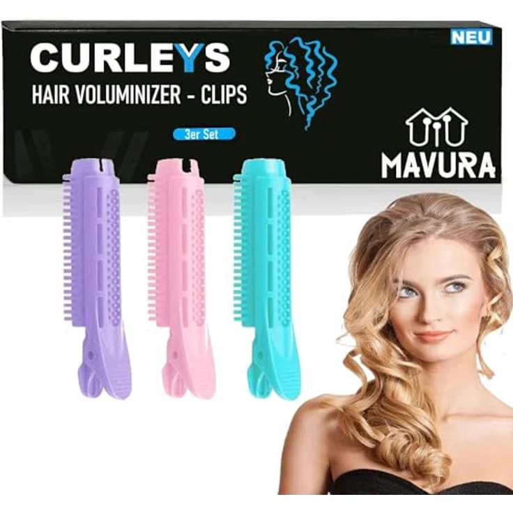 CURLEYS Hair Voluminizing Clips Haarwurzelclips Lockenwickler, Haar Volumen Clip Roller Haarklammer Haarklemme [3er Set] – Bild 1