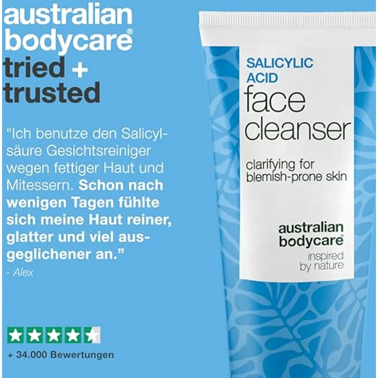 Australian Bodycare Salicylsäure Gesichtsreinigung, tiefenreinigendes Reinigungsgel gegen Pickel und Mitesser, 100 ml – Bild 5