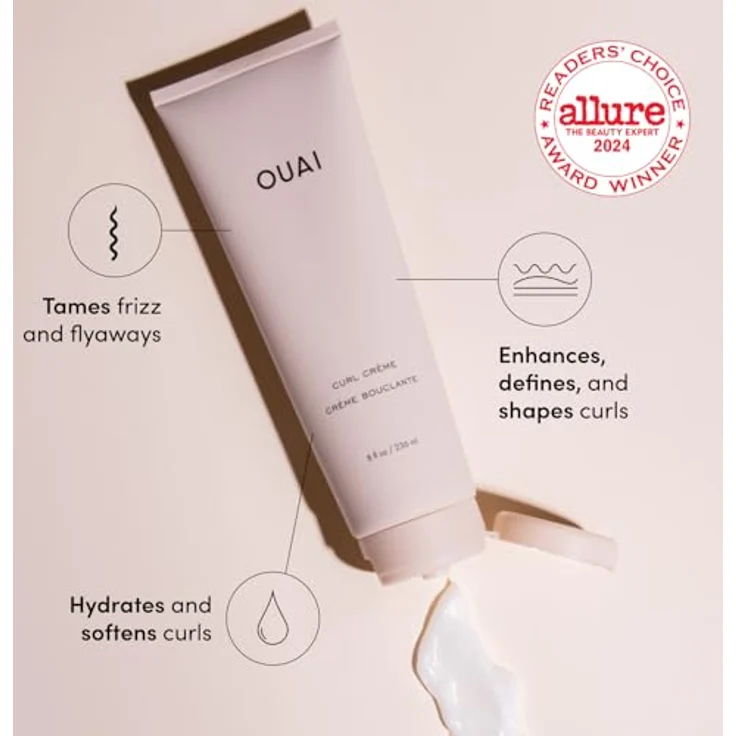 OUAI Curl Crème, Lockencreme mit Chia- & Leinsamenöl, silikonfrei, 236ml – Definiert & hydratisiert Locken, bändigt Frizz & schützt vor Luftfeuchtigkeit – Bild 4