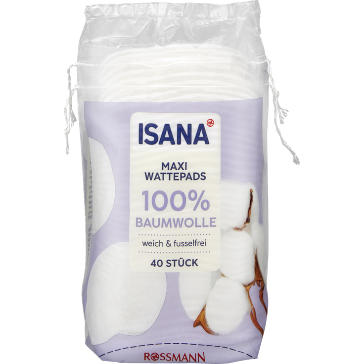 ISANA Wattepads 100% Bio-Baumwolle, 40 St.