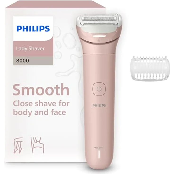 Philips Lady Shaver Series 8000 BRL129/00, Elektrorasierer mit flexiblem Kopf und LED-Licht, dermatologisch getestet für sanfte Rasur – Bild 1
