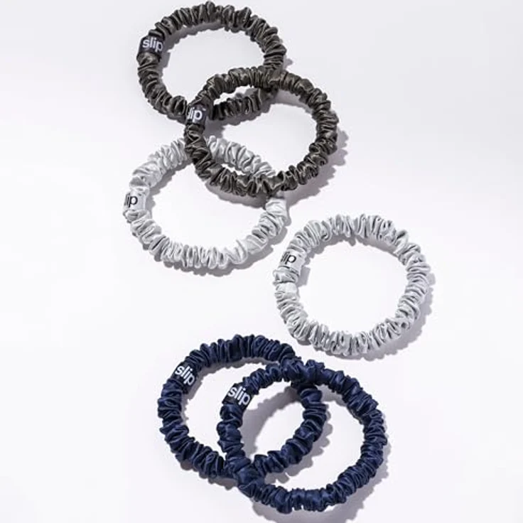 Slip Dünne Haargummis Aus Reiner Seide schwarz, silber, blau – Bild 6
