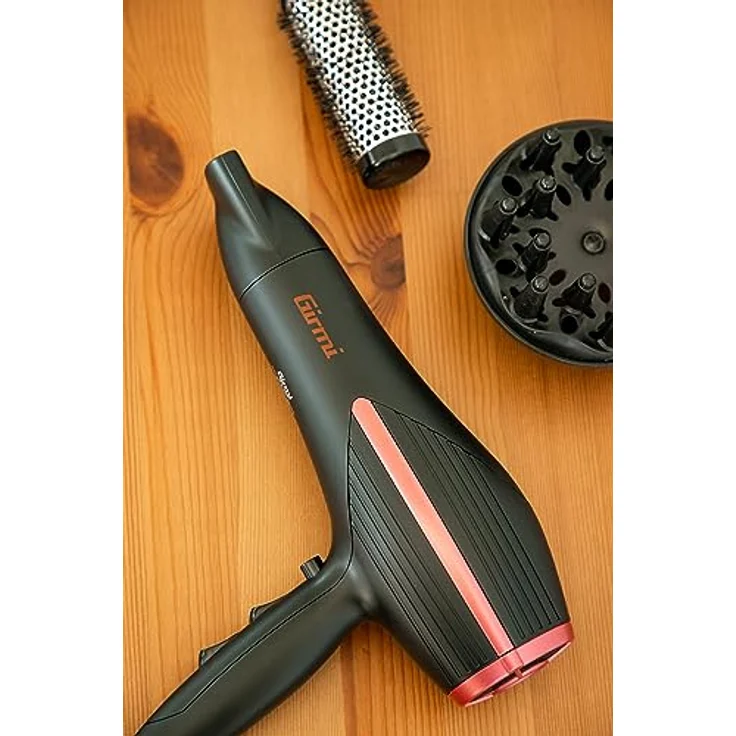 Girmi PH20 Haartrockner, 2200 W mit 2 Geschwindigkeiten, 3 Temperaturstufen, ergonomischem Griff, schwarz-rot – Bild 5