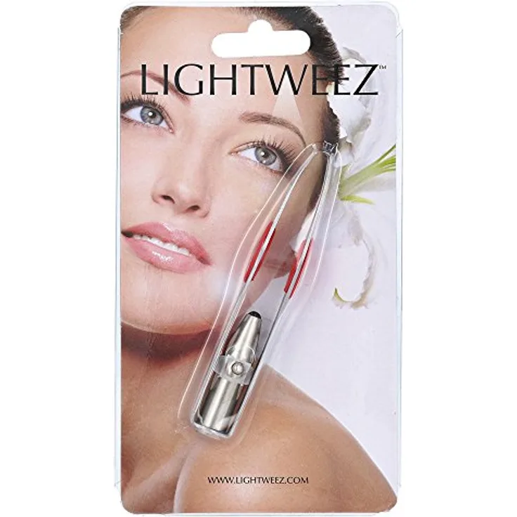 Rolson PINZETTE schräge Spitze mit LED-Licht, Edelstahl 9,5 cm, 1 St.