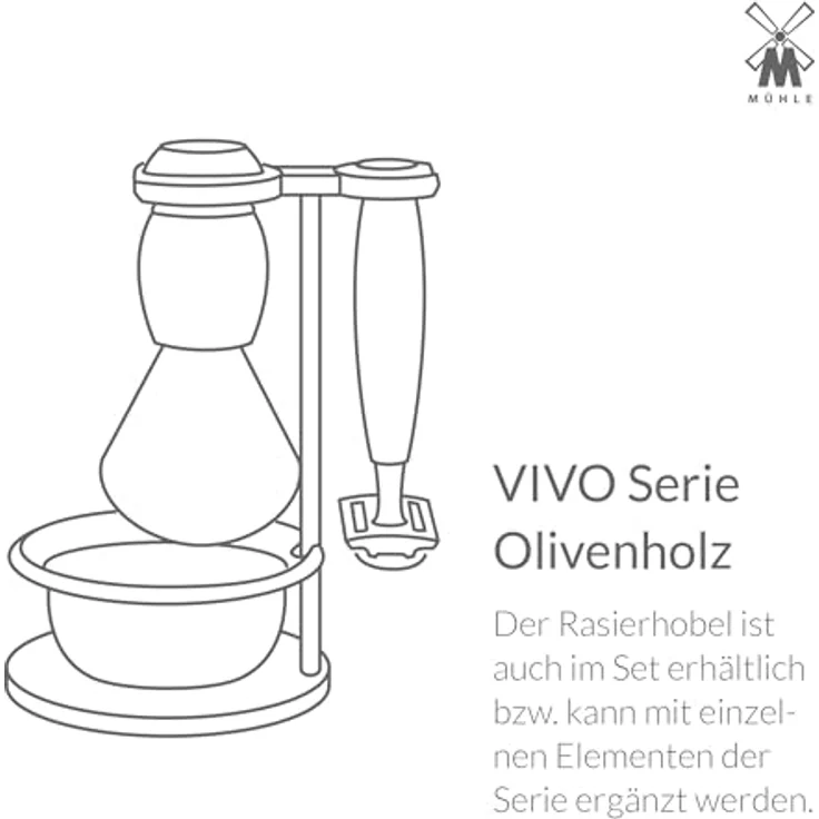 Mühle Rasierhobel (R 330 SR) mit geschlossenem Kamm, Olivenholz Griff – Bild 8