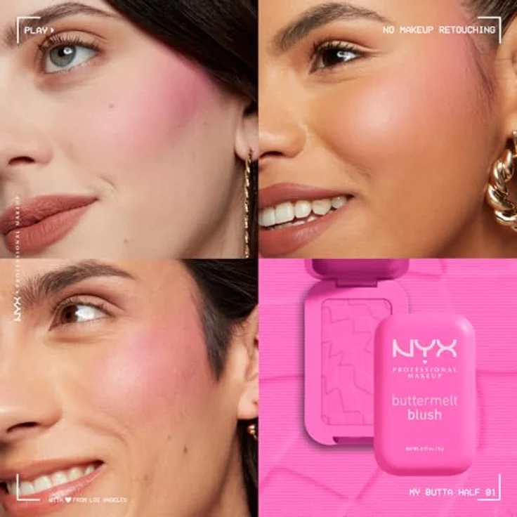NYX Professional Makeup Buttermelt Blush 5 g, cremiges Rouge in der Farbe MY BUTTA HALF mit pflegender Formel und Mangoduft – Bild 6