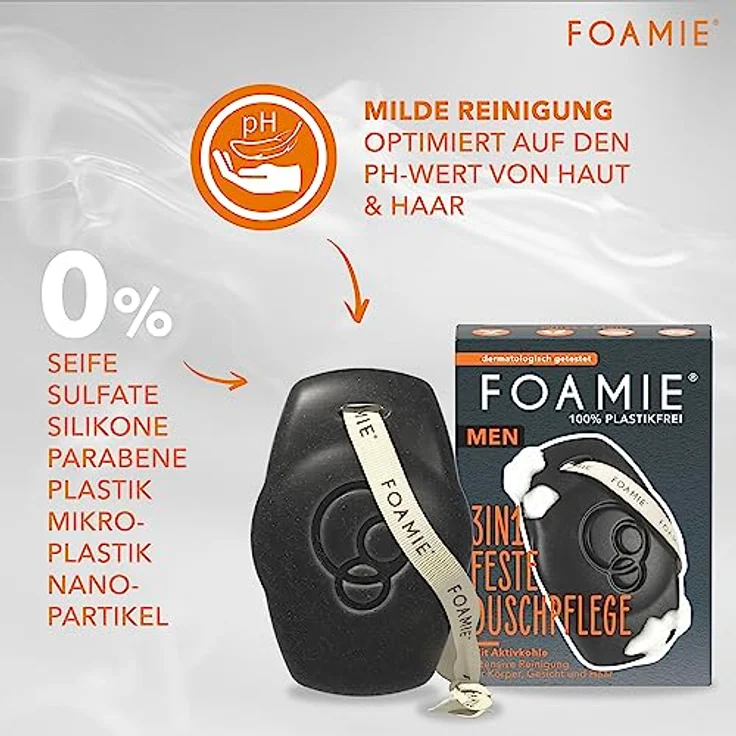 Foamie 3 in 1 Feste Duschpflege For Men - What A Man 90 g – Bild 3