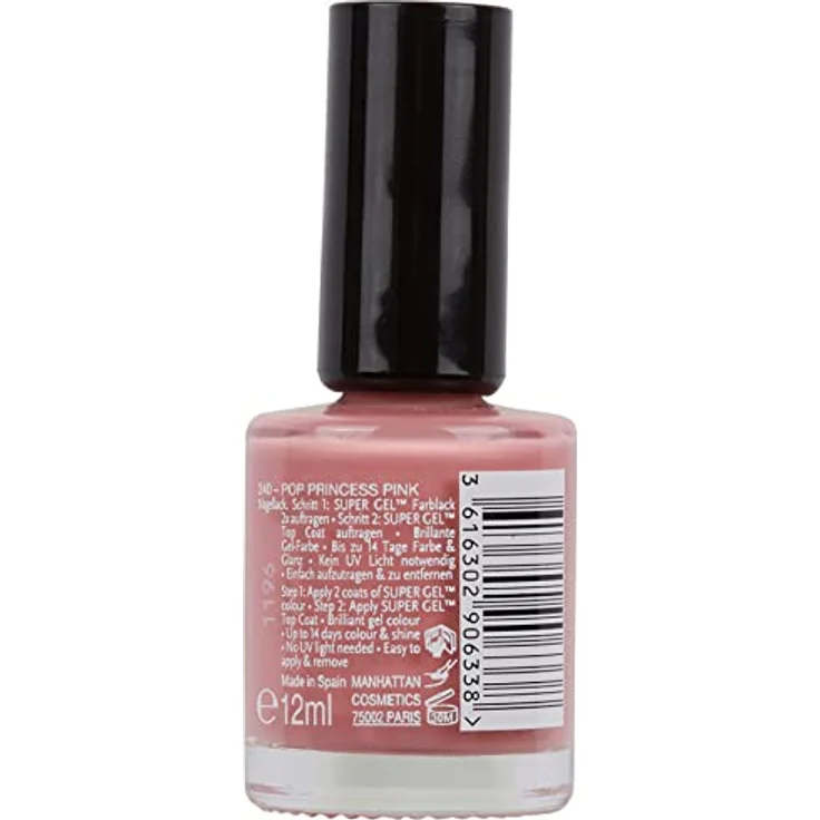 Manhattan Super Gel Nagellack – Gel Maniküre Effekt ganz ohne UV Licht – Pinker Nail Polish mit bis zu 14 Tagen Halt – Farbe Pop Princess Pink 240 – 1 x 12ml – Bild 3