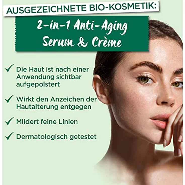 Garnier Bio Lavendel 2-in-1 Anti-Aging Serum Crème mit Hyaluronsäure Anti-Aging Gesichtsserum 50 ml Damen – Bild 2