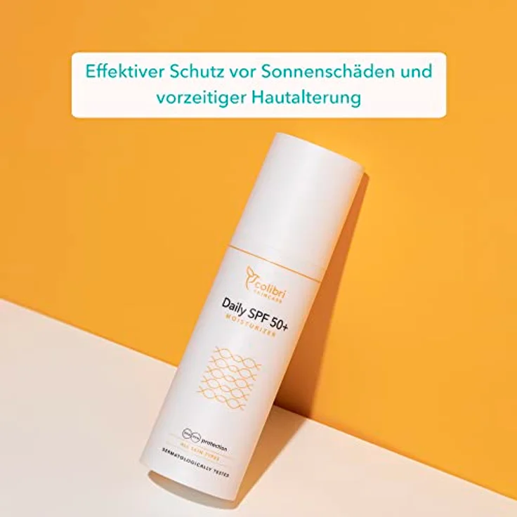 colibri skincare Daily SPF 50+ Moisturizer, Tagescreme mit wasserfestem Breitbandspektrum, leichte Gesichtscreme mit UV Schutz, 80ml – Bild 4