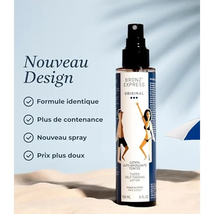 Académie Bronz'Express Lotion Teintée, Selbstbräuner für Gesicht und Körper, 150 ml, sofortige streifenfreie Bräune – Bild 5