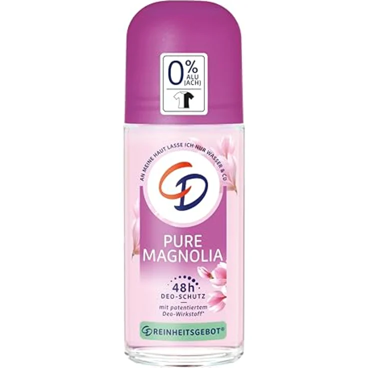 CD Deo Roll-on 'Pure Magnolia', Deodorant ohne Aluminiumsalze, 48h langanhaltender Schutz, vegan, für empfindliche Haut, mit Magnolien-Extrakt, 50ml – Bild 1