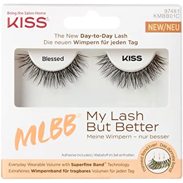 KISS My Lash But Better Collection 1 Paar künstliche Wimpern, No Filters, natürliches Volumen, Fake Lashes mit KISS Flexi-Wimpernband, inklusive Wimpernkleber – Bild 1