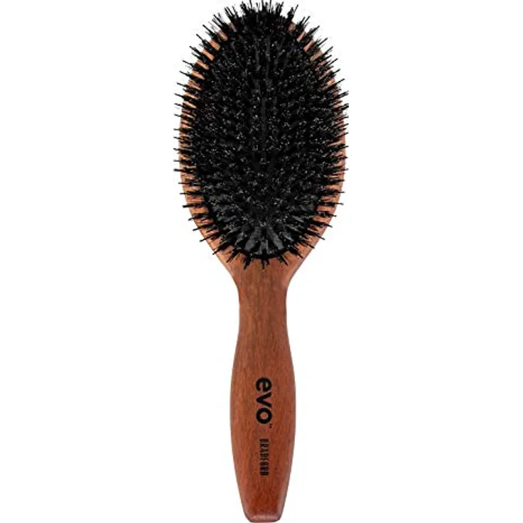 EVO bradford pin bristle brush, Stylingbürste für alle Haartypen, mit natürlichen Wildschweinborsten, für die tägliche Pflege I Haarbürste Frauen, Damen, Herren I aus zertifiziertem Holz hergestellt