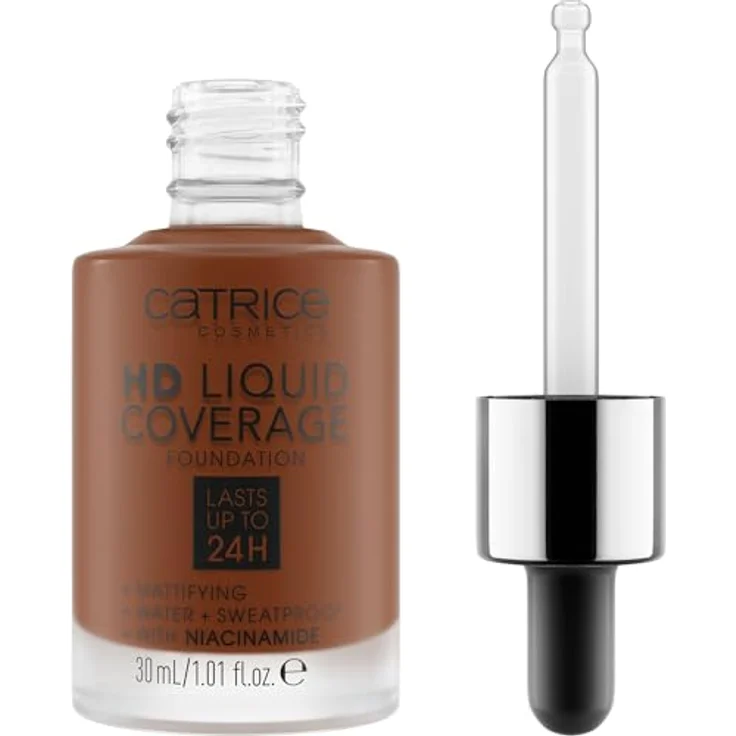 Catrice HD Liquid Coverage Foundation Nr. 097, Nude, langanhaltend, mattierend, vegan, ölfrei, wasserfest, 1er Pack (30ml) – Bild 1
