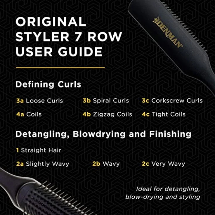 Denman Bürste Classic Styling Originals Brush D3 Medium 7 Reihen Schwarz – Bild 6