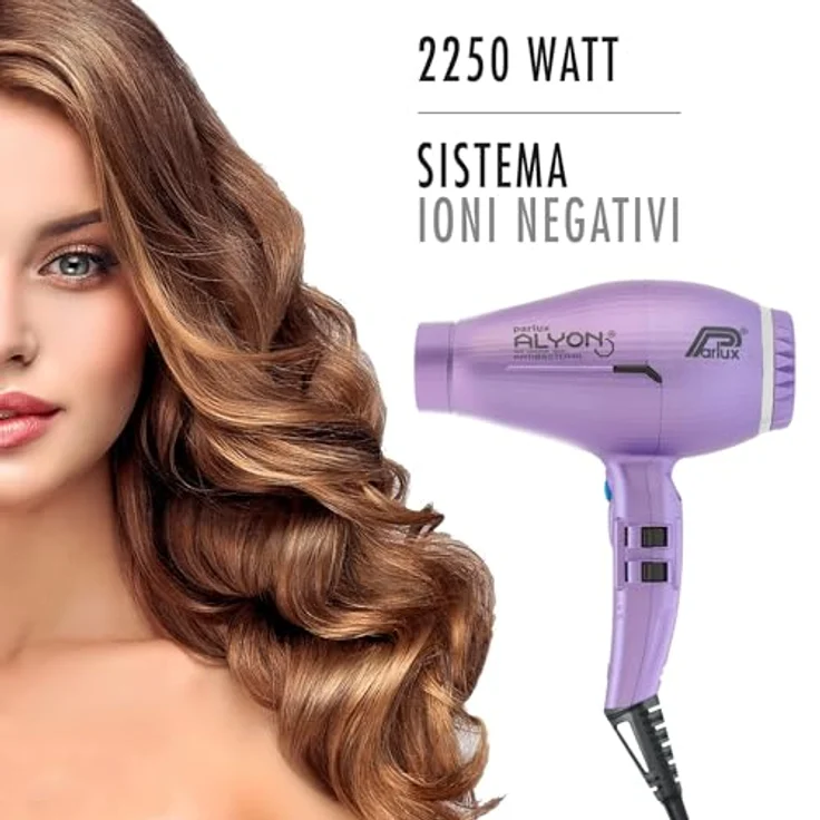 Parlux Alyon Special Edition, professioneller Haartrockner mit 2250 Watt, Ionen-Technologie, schnell trocknend, leicht, lila matt – Bild 5