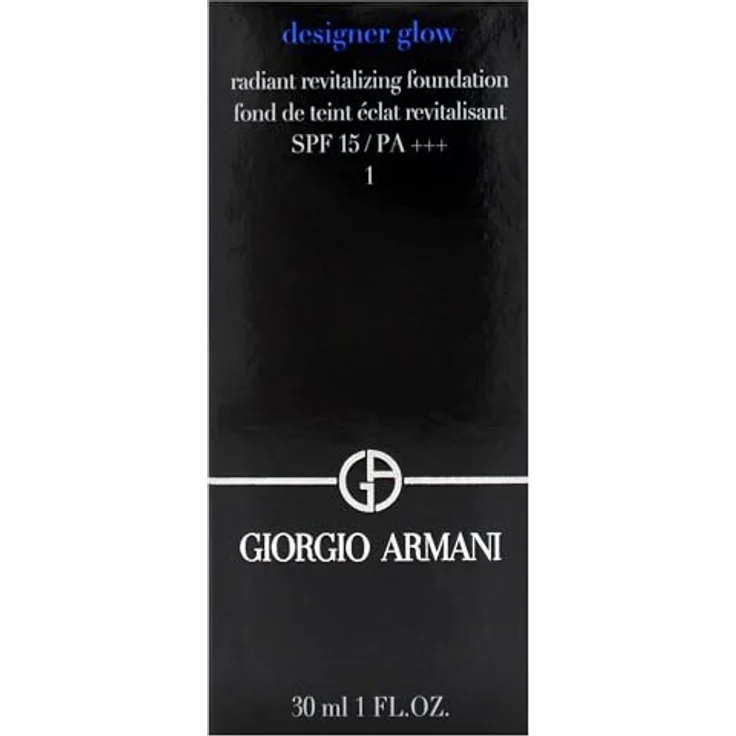Giorgio Armani Designer Glow Radiant Revitalizing Foundation SPF 15 Plus, 1 for Women, 300 ml, Prussian Blue Pigments, Light-Reflective Pearls – Bild 5