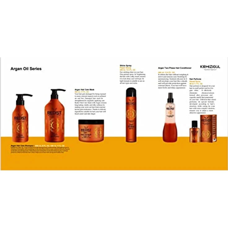 Redist Arganöl Shampoo 1000 ml – Feuchtigkeitsspendendes Shampoo für trockenes und strapaziertes Haar mit intensiv reparierender Wirkung und Antifrizz-Effekt – Bild 4