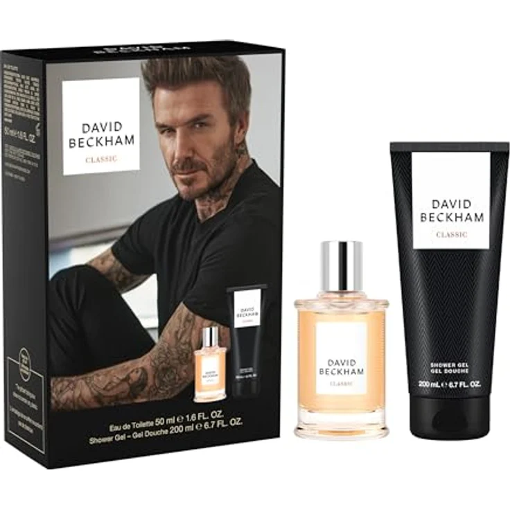 David Beckham Classic Eau de Toilette und Duschgel-Geschenkset für Männer, holzig-frisch-ambrierter Duft, 50 ml + 200 ml – Bild 1