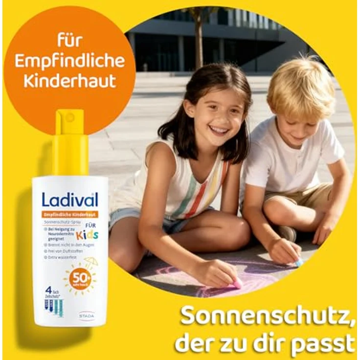 Ladival Sonnenschutz-Spray für empfindliche Kinderhaut, LSF 50+, 150 ml Dermokosmetik aus der Apotheke – Bild 3