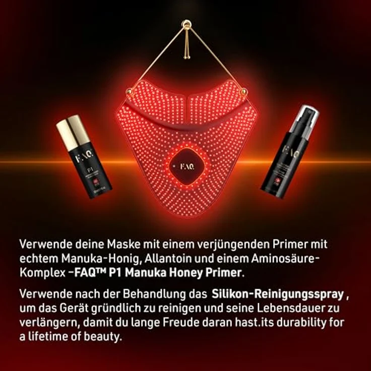 FOREO FAQ™ 211 LED-Maske für Hals und Dekolleté, Hautverjüngung mit rotem Licht, USB-aufladbar – Bild 6