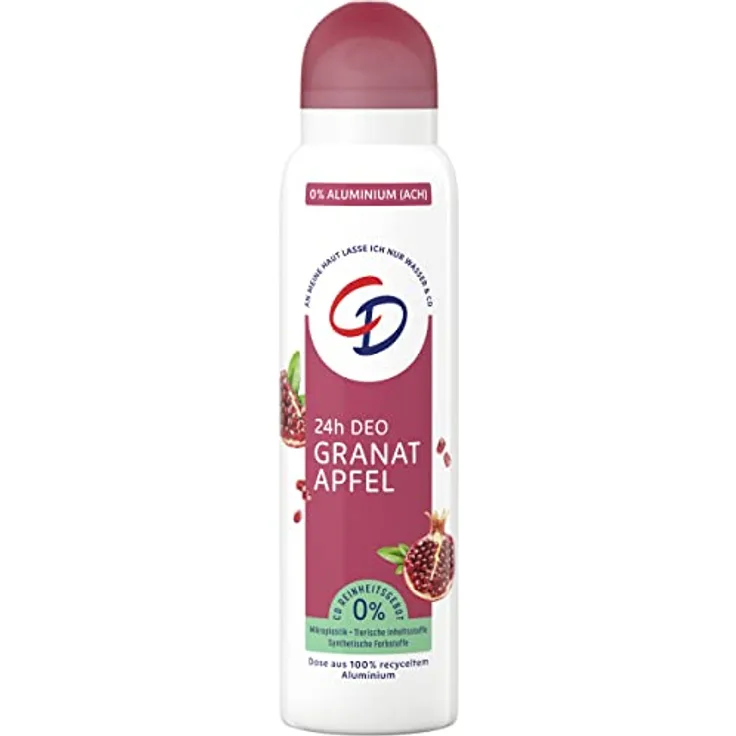 CD BIO Deo-Spray 'Granatapfel' 150 ml, Deodorant ohne Aluminiumsalze, langanhaltender Schutz für 24 h, veganes Hautpflegeprodukt, für empfindliche Haut geeignet