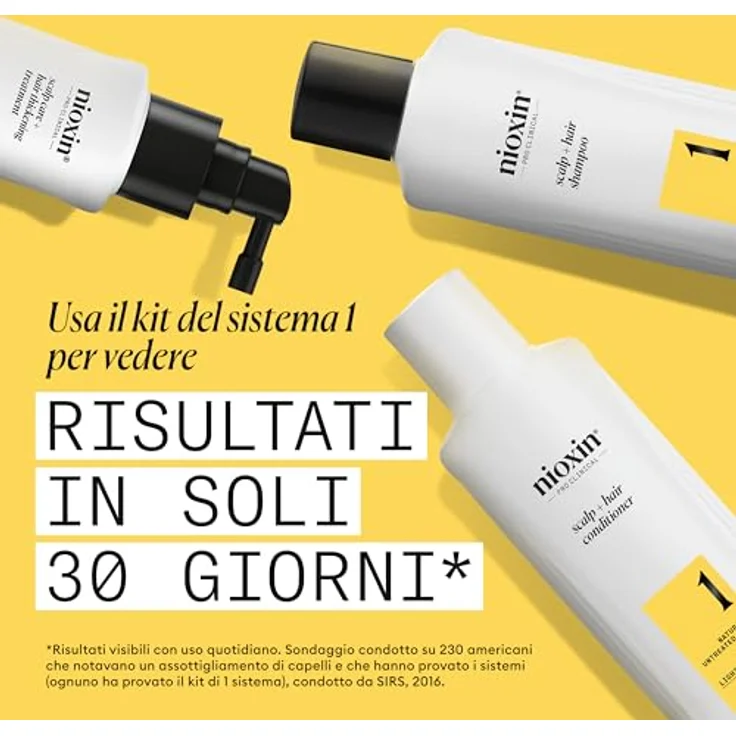 NIOXIN System 1 Scalp + Hair Shampoo - stärkendes Shampoo für natürliches Haar mit leichter Ausdünnung - angereichert mit Biotin und Niacinamid (300 ml) – Bild 3