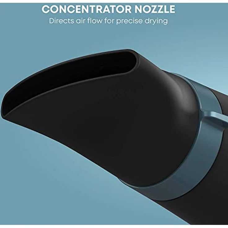 Revamp DR-4000-EU Progloss 4000 Advanced Protect & Care Haartrockner, tragbarer Profi-Föhn mit Glättungsdüse und fortschrittlichen Pflegeprogrammen, 2500W, Ionen-Technologie für glattes & frizz-freies Haar, schwarz, hellblau – Bild 7