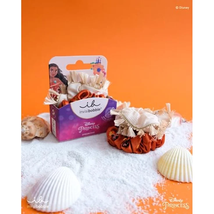 invisibobble KIDS Scrunchie Disney Moana – Beige & Orange 2er Set – Haarschmuck Mädchen, Haargummis Mädchen, Hochwertiges Scrunchies Set für Kinder – Bild 3