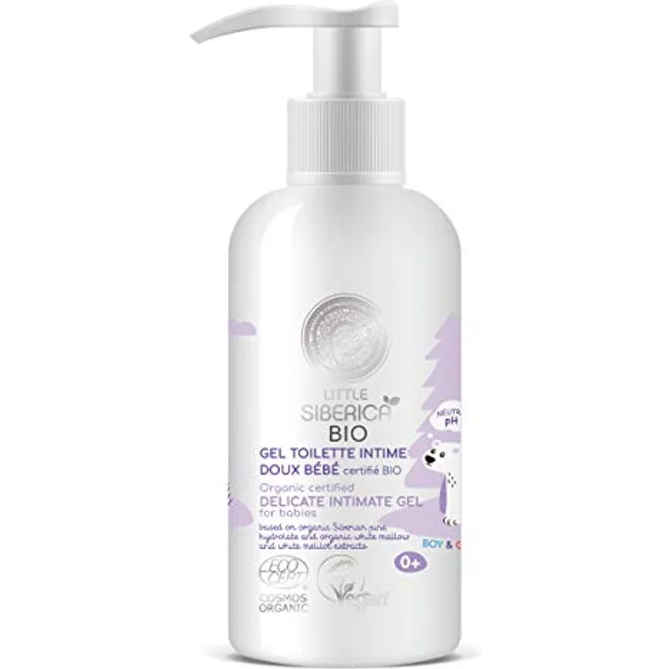 Natura Siberica Little Siberica BIO, sanftes Intimhygienegel für Kinder ab der Geburt, 250 ml, vegan und aus 95% natürlichen Inhaltsstoffen