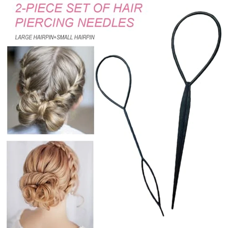 FYACCD Haarnadel, 2 Stück Hair Styling Zubehör, Kleidungsclip-Pads für DIY Frisuren, schwarz – Bild 4