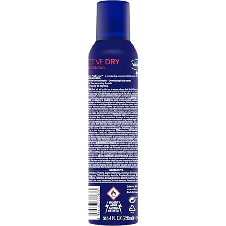 Vaseline Men Active Dry 48h 250ml, Deodorant für aktiven und trockenen Schutz – Bild 2