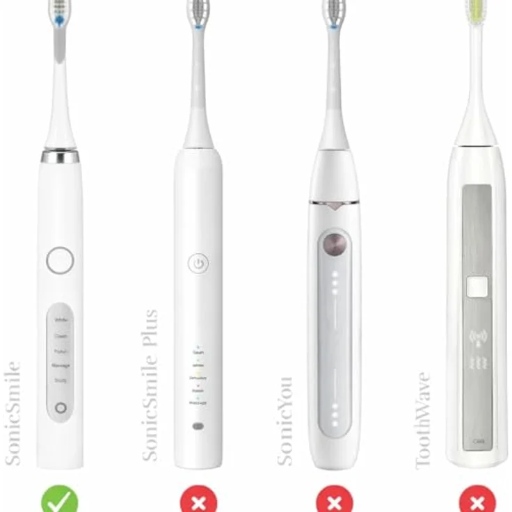 Generisch Zahnbürstenaufsätze 4er-Pack Ersatzköpfe, kompatibel mit Silk'n SonicSmile Schallzahnbürste, sanfte Reinigung, Weiß/Blau – Bild 5