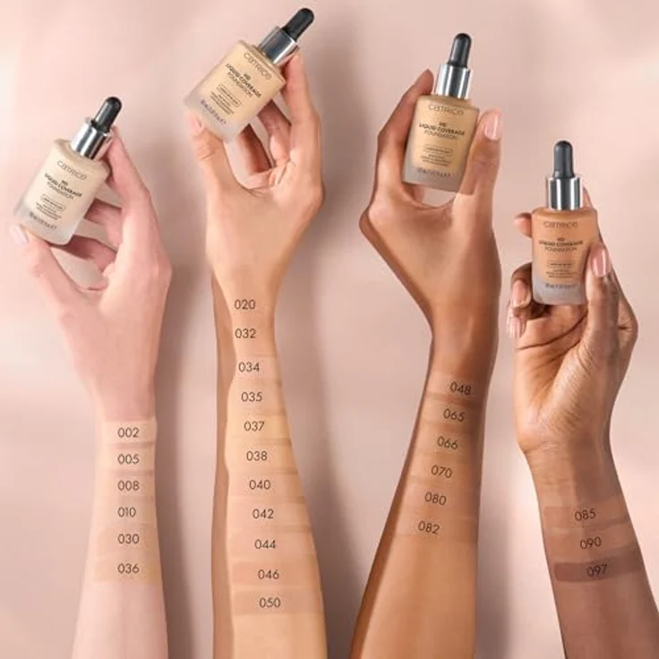 Catrice HD Liquid Coverage Foundation, Nr. 070, Nude, langanhaltend, ölfrei, mattierend, vegan, wasserfest, 30ml – Bild 5