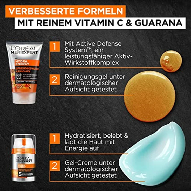 L'Oréal Men Expert Gesichtspflege Men Expert Hydra Energy Pflege und Reinigung Geschenkset 1 Stück – Bild 4