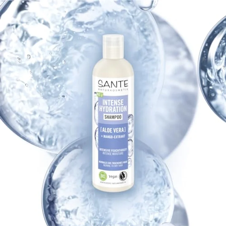 Sante Naturkosmetik Intense Hydration Shampoo, 250 ml - Feuchtigkeitsspendendes Shampoo für trockenes Haar, Aloe Vera + Mango-Extrakt – Bild 3