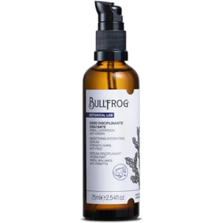 Bullfrog Feuchtigkeitsspendendes Disziplinierendes Serum für Haare und Bart, 96% natürliche Inhaltsstoffe, 75 ml, zähmt Frizz und verleiht Glanz