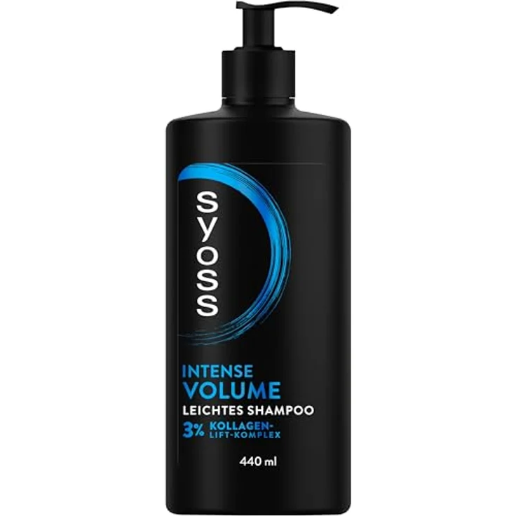 Syoss Shampoo Intense Volume, 440 ml, leichtes Volumen Shampoo mit 3% Kollagen-Lift-Komplex für feines, plattes Haar, bis zu 48 h langanhaltendes Volumen – Bild 1