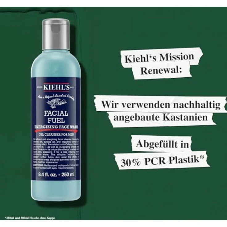 Kiehl's Herrenpflege Facial Fuel Energizing Face Wash 500 ml Tagespflege – Bild 9