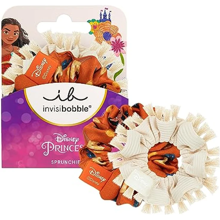 invisibobble KIDS Scrunchie Disney Moana – Beige & Orange 2er Set – Haarschmuck Mädchen, Haargummis Mädchen, Hochwertiges Scrunchies Set für Kinder – Bild 1