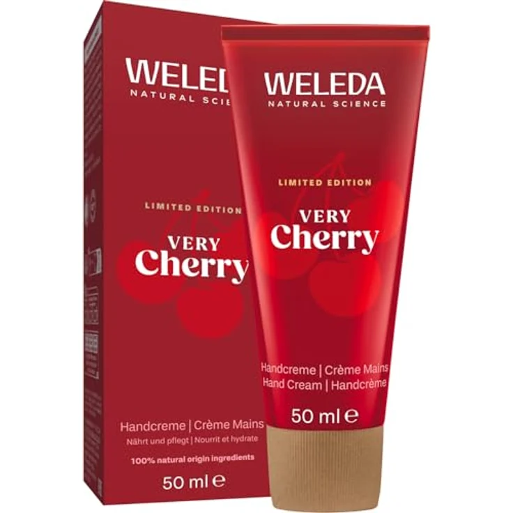 Weleda Very Cherry Handcreme, NATRUE-zertifizierte Naturkosmetik mit Sheabutter und Sesamöl, 50 ml Unisex – Bild 1